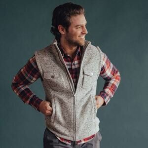 The Normal Brand Lincoln Fleece Vest Grey - Large